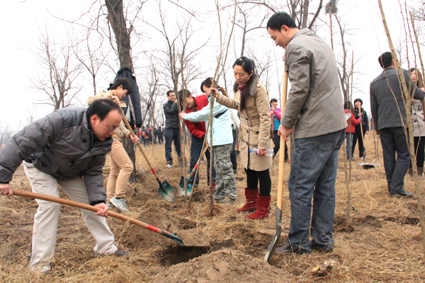 emc易倍体育制药团委组织义务植树活动